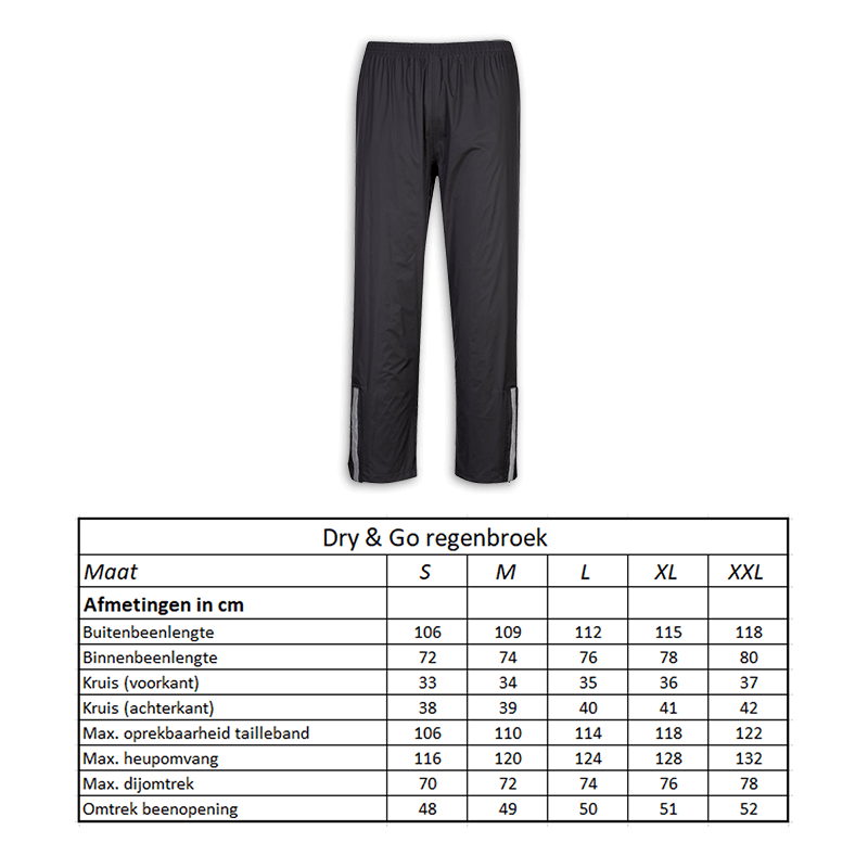 610919.50.XXL LYNX Regenhose Dry & Go Größe XXL 118 x 80 x 132 cm