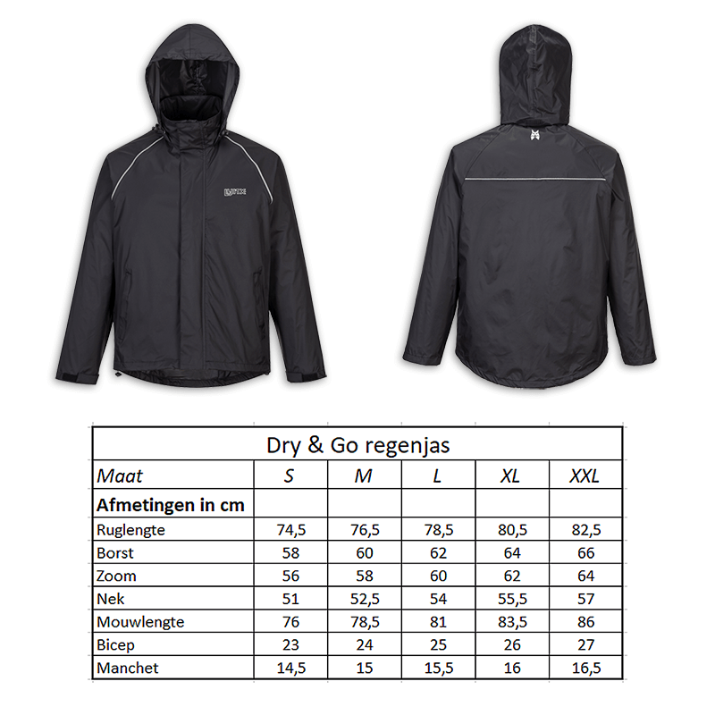 610910.40.XL LYNX Regenjacke Dry & Go Größe XL 80.5 x 64 x 62 cm